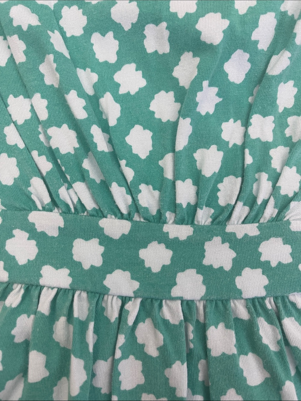 Boden Teal and White Sleeveless Printed Knit Dress, size 6 - Picture 5 of 8